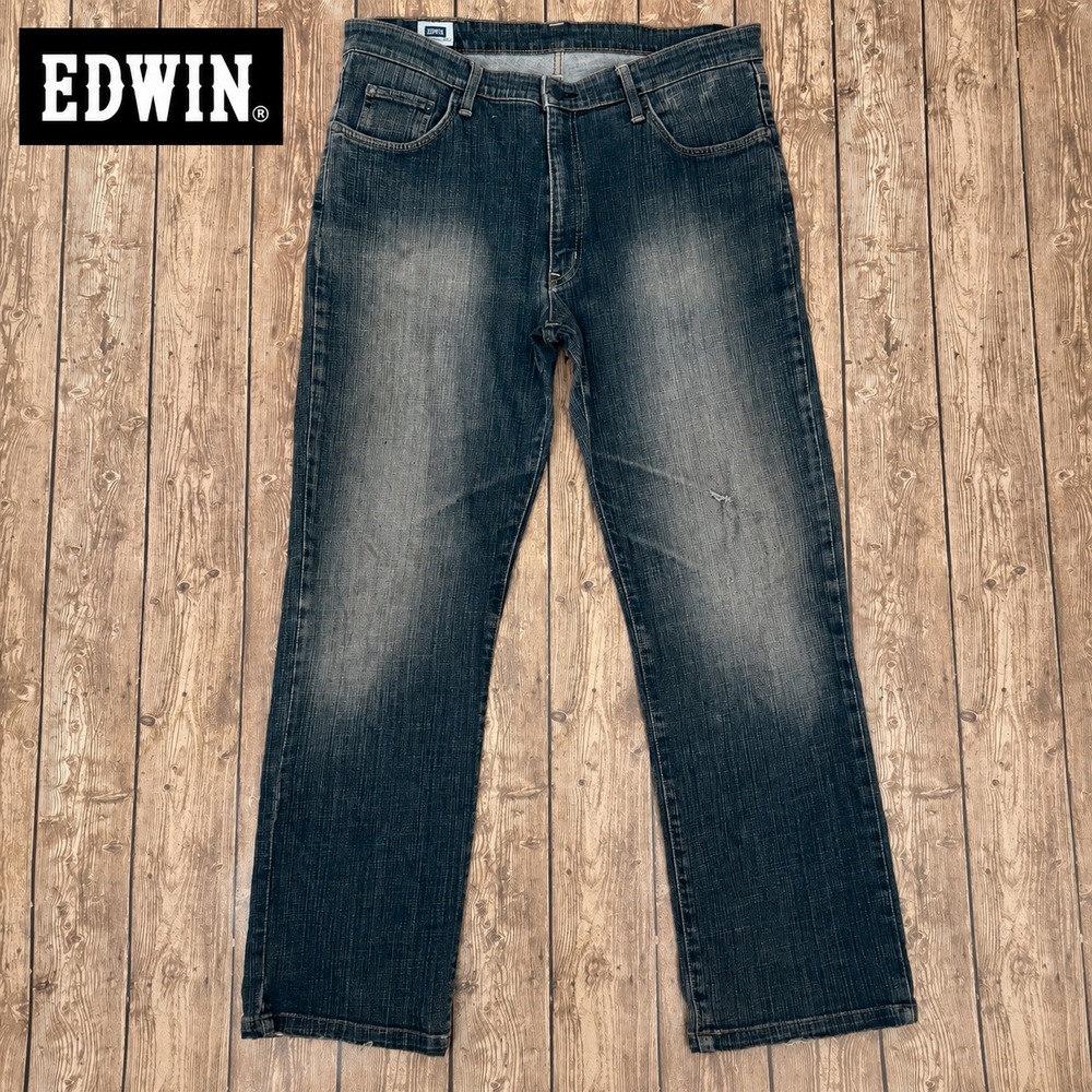 Edwin 404 Flex Mens Jeans 36x29‎ Blue Straight Leg Made in Japan Denim F404